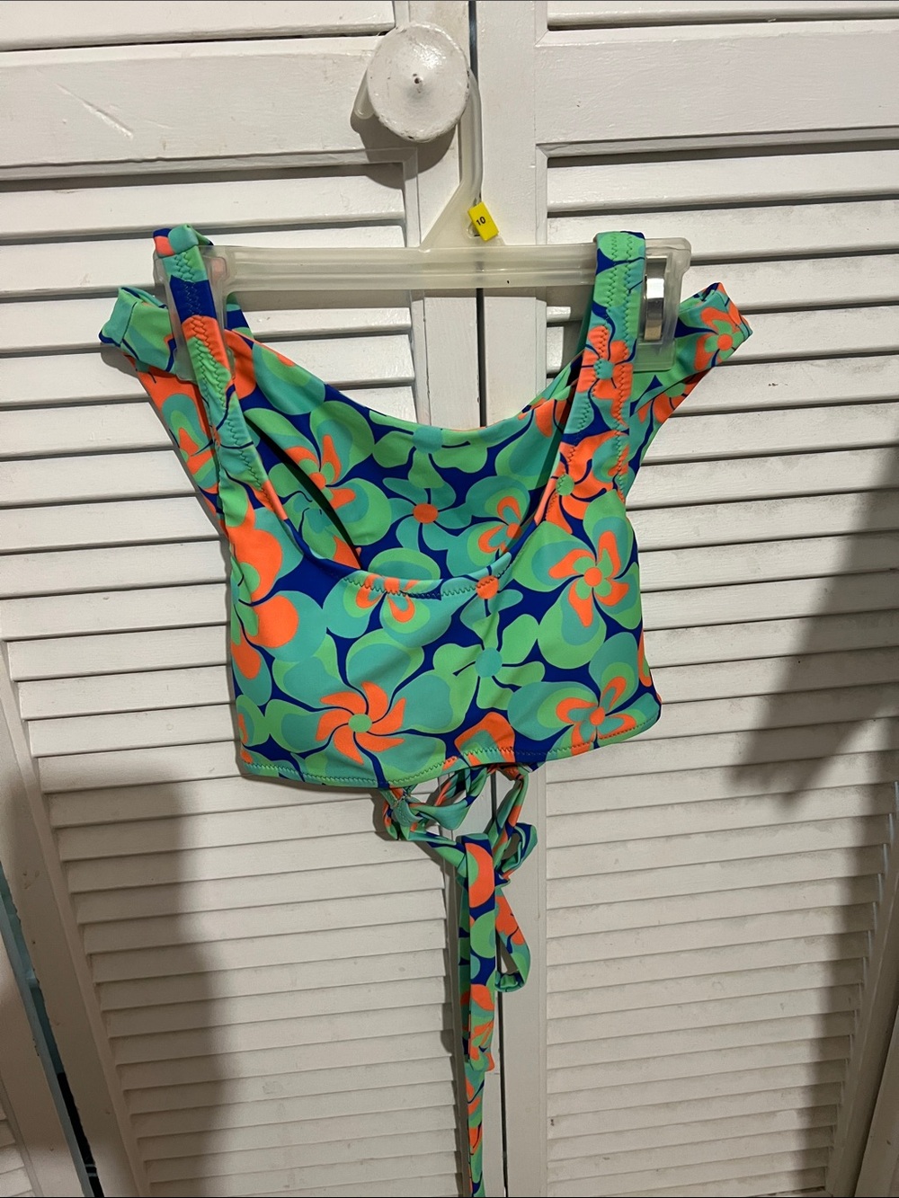 Kulani Kinis Teal, Navy & Orange Floral Tie-Back Crop Top set